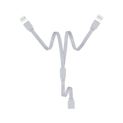 Câble ruban plat blanc en forme de Y avec connecteurs pour systèmes d'éclairage LED