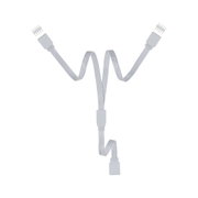 Witte platte lintkabel met 6-pins connectoren voor LED-verlichting en elektronica