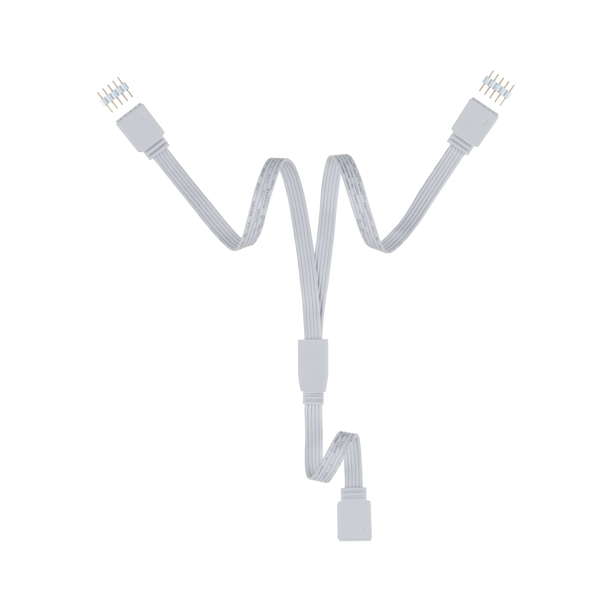 Witte platte lintkabel met 6-pins connectoren voor LED-verlichting en elektronica