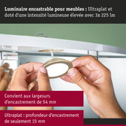 Luminaire encastrable ultraplats blanc pour meubles avec forte intensité lumineuse, idéal pour éclairage intérieur