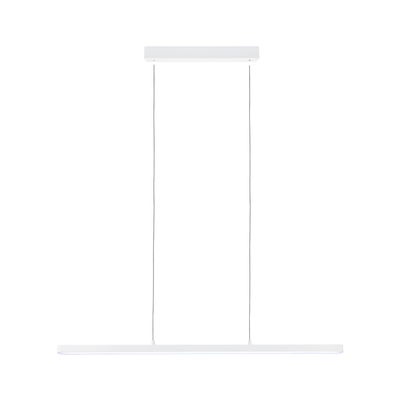 Minimalist white metal LED pendant light for modern interiors with energy-efficient lighting