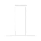 Minimalistisk hvid LED-pendel i metal til moderne rum med energieffektiv belysning