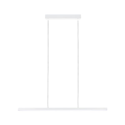 Minimalist white metal LED pendant light for modern interiors with energy-efficient lighting