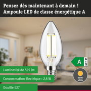 Ampoule LED en forme de bougie avec lumière blanc chaud et haute efficacité énergétique pour éclairage durable