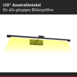 Schwarze LED-Bilderleuchte aus Metall mit 120° Ausstrahlwinkel für verschiedene Bildgrößen