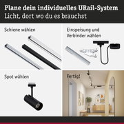 Modulares URail-Schienensystem in Schwarz und Weiß mit Spots und Steckern für individuelle Lichtplanung
