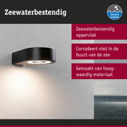 Zwarte wandlamp met zeewaterbestendig materiaal en moderne LED-verlichting voor buitengebruik