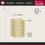 LED-Lichtband in Gelb mit 30W Leistung, 250 cm Länge und 5 Jahre Garantie inklusive Verbinder