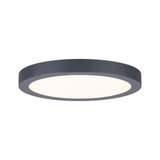 Round LED ceiling light with grey aluminum frame and white diffuser for modern room lighting
