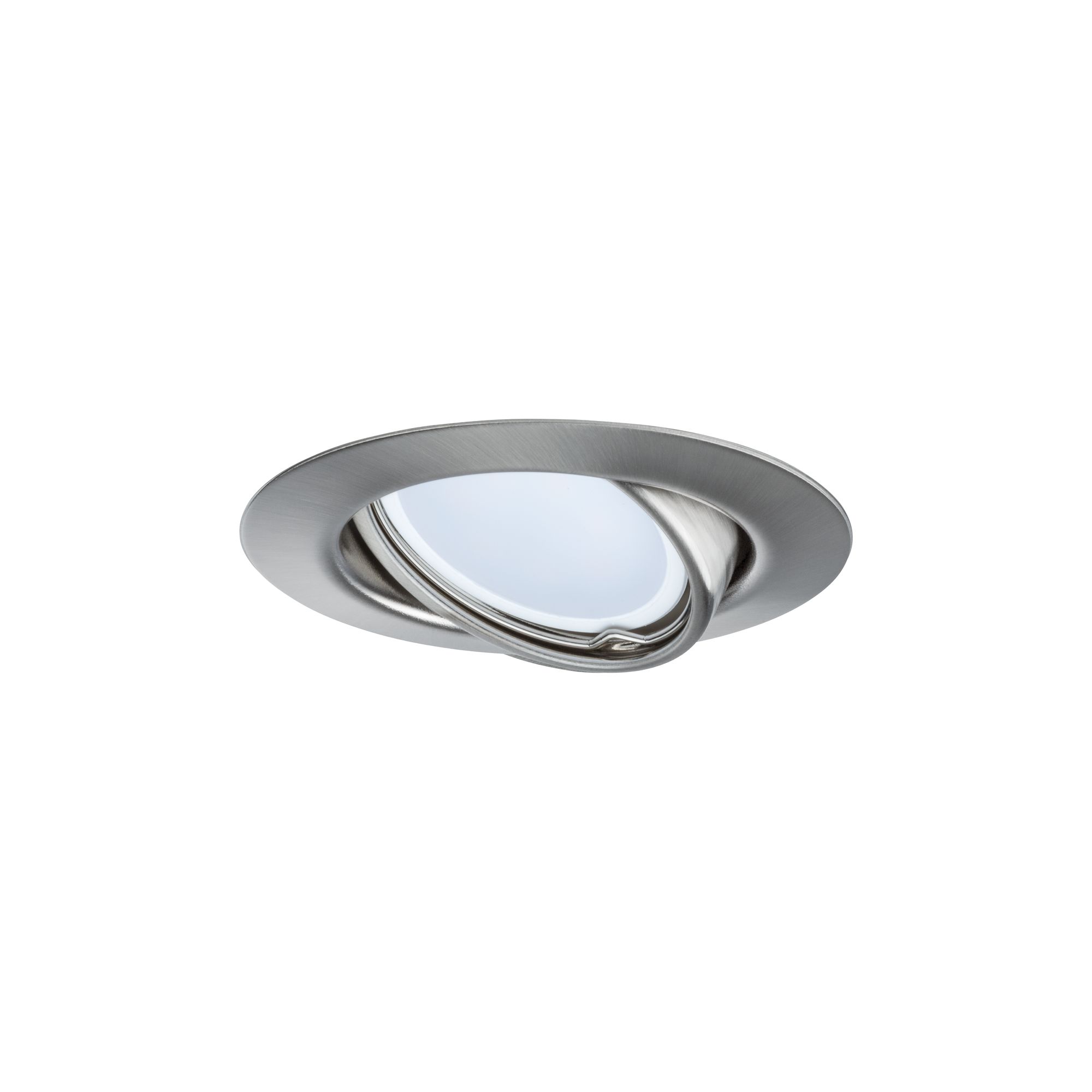 Spot encastré rond en acier inoxydable brossé avec lumière LED blanche pour éclairage intérieur moderne
