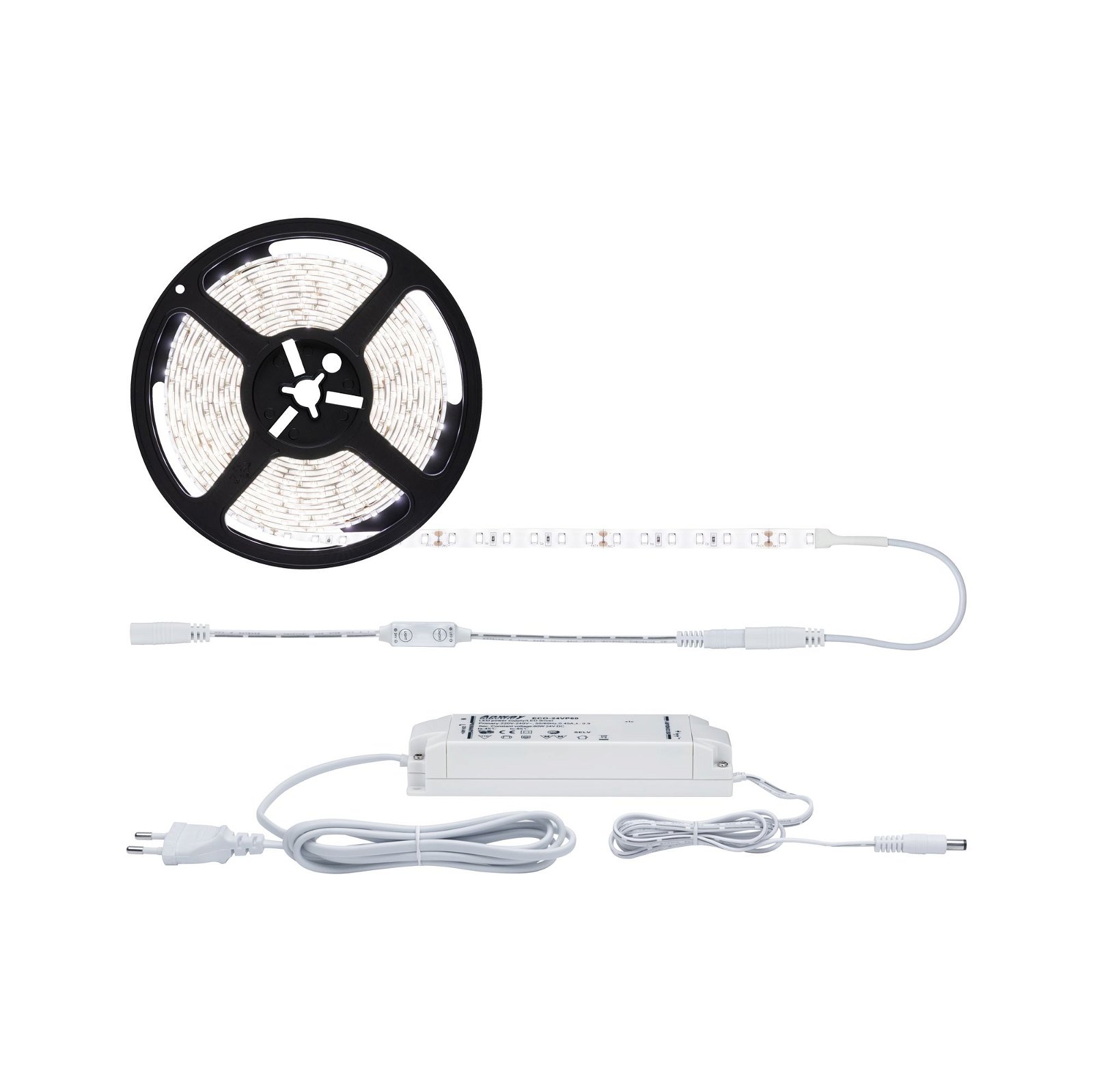 SimpLED Power LED Strip Neutraal wit incl. Dimm/Switch Basisset 5m gecoat 50W 5500lm 4000K 60VA