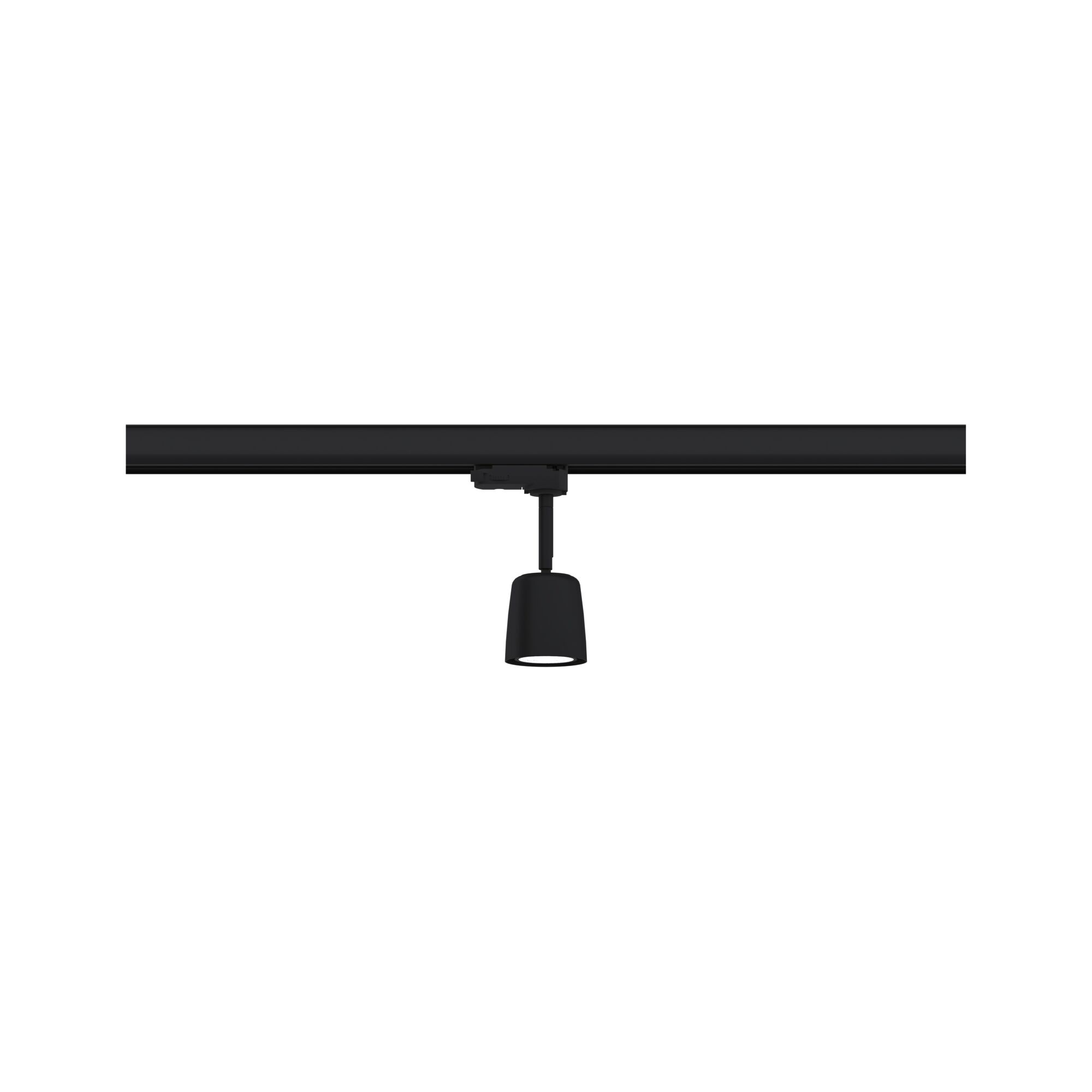 Czarna metalowa lampa szynowa LED z regulowanym reflektorem do nowoczesnego oświetlenia wnętrz