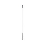 Slim pendant light in brushed aluminum silver with long cable for modern interior lighting
