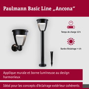 Solar Piquet à planter LED Ferrara IP44 3000K 400lm Noir 121x690mm