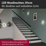 Moderne LED Wandleuchten 2Form in Weiß für direktes und indirektes Licht an Treppenhauswand