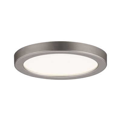 Panneau LED de plafond rond en aluminium argent mat avec diffuseur blanc pour éclairage moderne