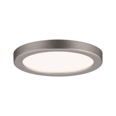 Panneau LED de plafond rond en aluminium argent mat avec diffuseur blanc pour éclairage moderne