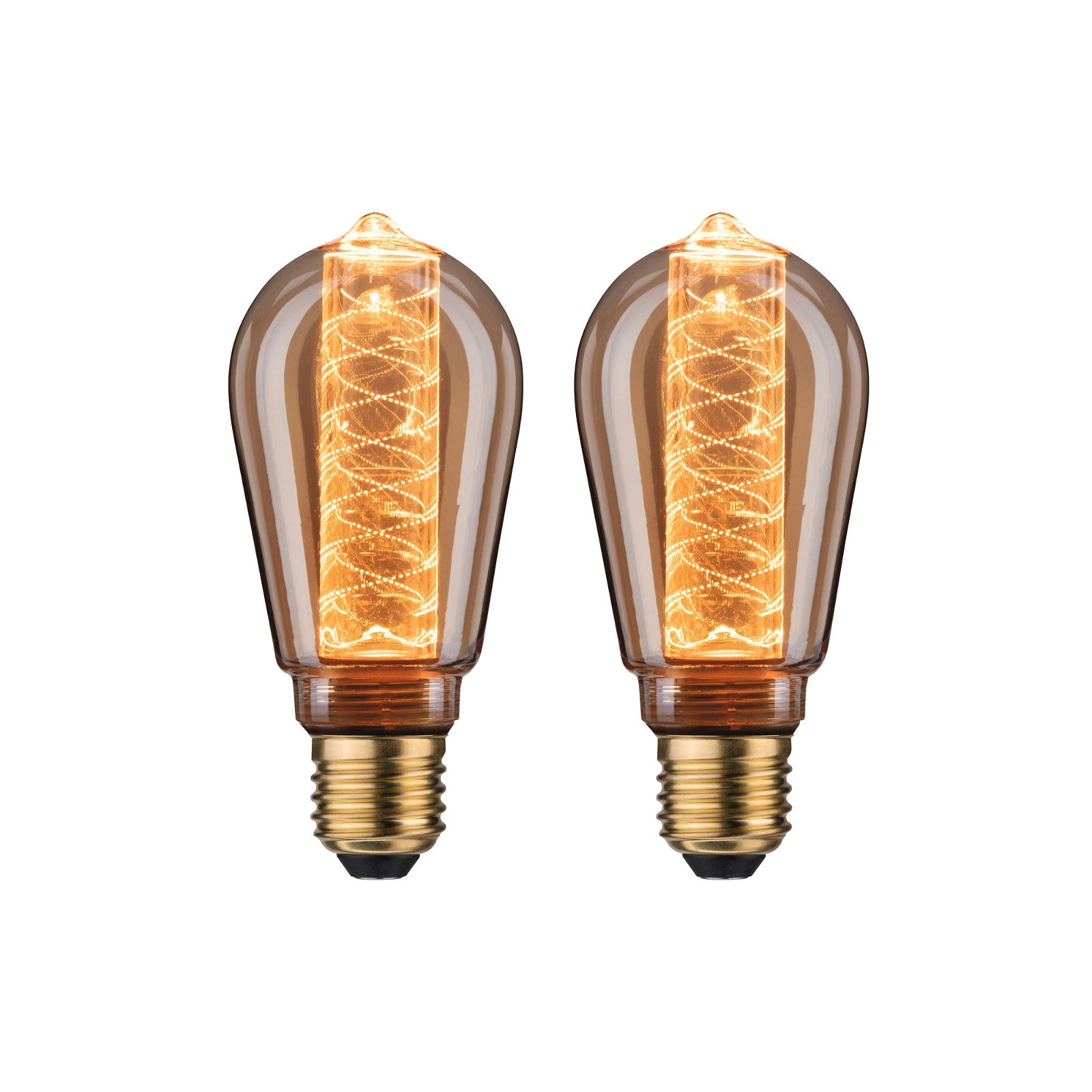 Inner Glow Edition Bundle LED Corn E27 230V 2x230lm 2x4W 1800K Gold spiral pattern