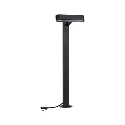 Schwarze LED-Außenleuchte aus Metall mit rechteckigem Kopf und Kabelanschluss für Gartenbeleuchtung