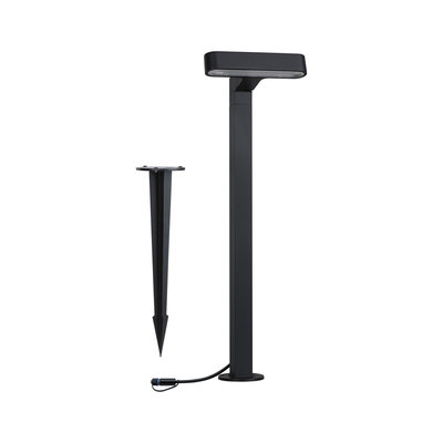 Schwarze LED-Außenleuchte aus Metall mit Erdspieß für Gartenbeleuchtung und Außenbereich