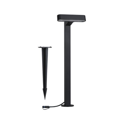 Schwarze LED-Außenleuchte aus Metall mit Erdspieß für Gartenbeleuchtung und Außenbereich