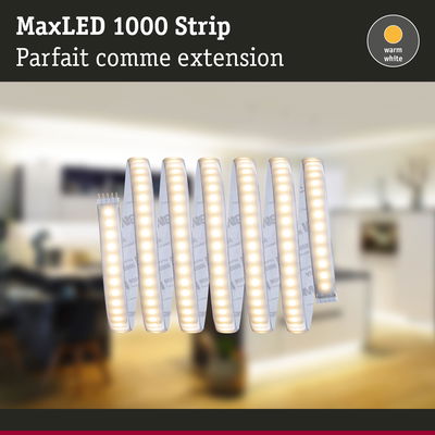 Bande LED MaxLED 1000 Strip blanc chaud, extension flexible pour éclairage intérieur