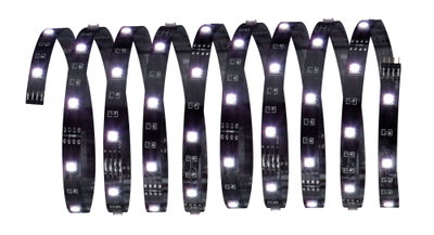 Black LED strip with white lights for flexible lighting and decorative use
