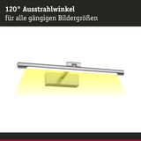 Moderne LED-Bilderleuchte aus gebürstetem Metall mit 120° Ausstrahlwinkel für Wandbilder.