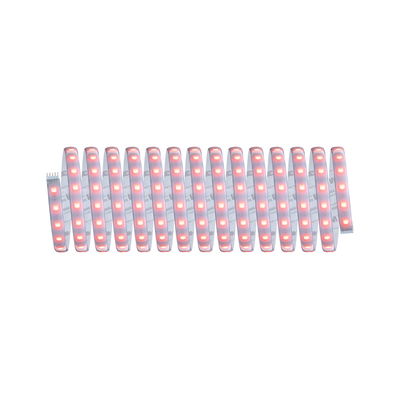 Flexibele LED-strip met rode LEDs op witte basis voor decoratieve verlichting en sfeer.