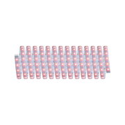 Bande LED flexible avec LEDs rouges sur support blanc pour éclairage décoratif et ambiance.