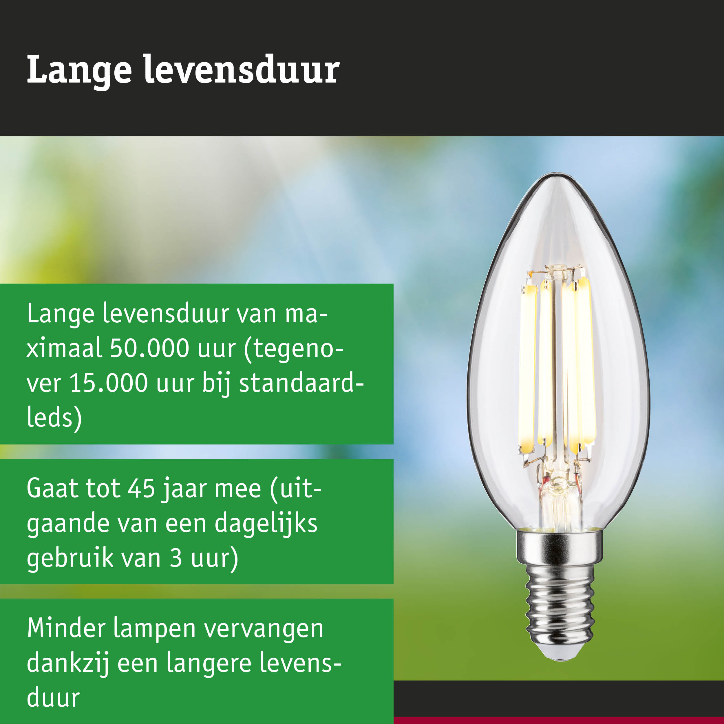 LED-kaarslamp met lange levensduur en energiezuinige technologie voor efficiënte verlichting