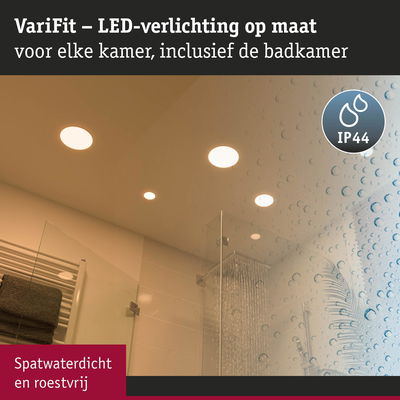 IP44 spatwaterdichte LED inbouwspots voor badkamer in wit met roestvrijstalen frame