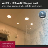 IP44 spatwaterdichte LED inbouwspots voor badkamer in wit met roestvrijstalen frame