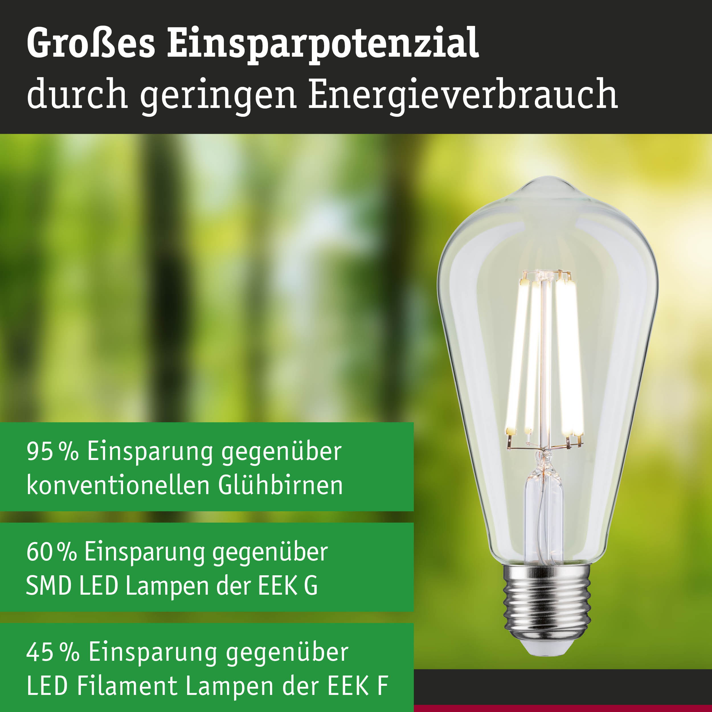 Efficient-Line Filament 230V LED Kolben ST64 E27 840lm 4W 4000K Klar