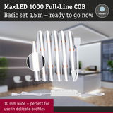 MaxLED 1000 Full-Line COB LED strip 1.5 m white with power supply for delicate profiles