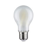 Classic frosted light bulb with E27 base made of glass and metal for energy-saving lighting