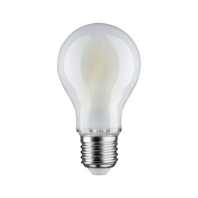 Klassische matte Glühbirne mit E27-Fassung aus Glas und Metall für energiesparende Beleuchtung
