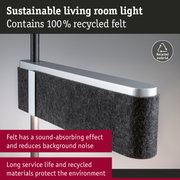 Sustainable living room light with black felt made from 100% recycled material, sound-absorbing and noise reducing