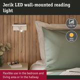 Jerik white LED wall light with warm white glow, perfect reading lamp for bedroom or hallway lighting