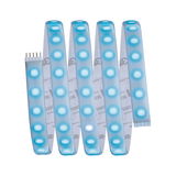 Flexibele LED-strip met blauw-witte LEDs en 5-pins connector voor decoratieve verlichting.