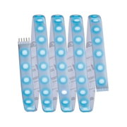 Flexibler LED-Lichtstreifen mit blauweißen LEDs und 5-poligem Anschluss für dekorative Beleuchtung.
