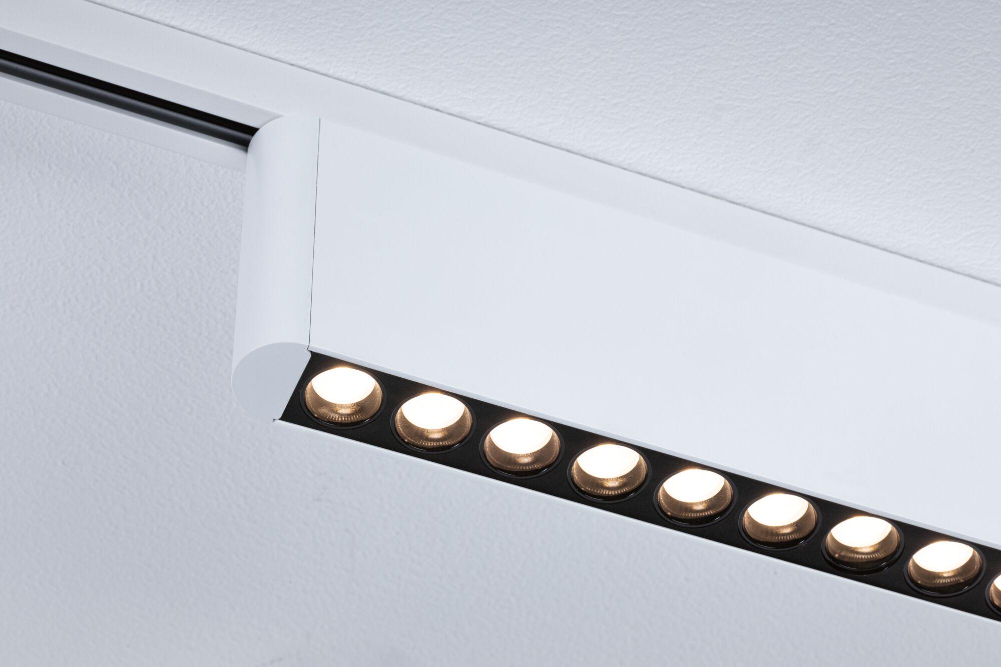 Hvid metal LED-loftspot med flere varm hvide lamper til moderne rumbelysning