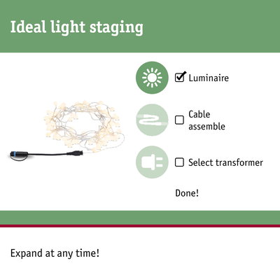 White LED string lights with plug for lighting, perfect for light staging and decoration use