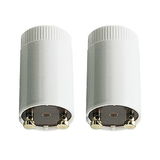 Deux douilles blanches pour LED avec contacts métalliques pour connexion d’ampoule