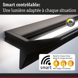 Applique murale LED noire intelligente avec blanc réglable, compatible Alexa et Google Assistant