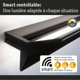 Applique murale LED noire intelligente avec blanc réglable, compatible Alexa et Google Assistant