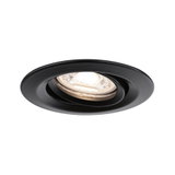 Black metal recessed spotlight with adjustable LED lamp for versatile lighting solutions
