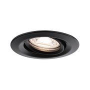 Sort indbygget spotlight i metal med justerbar LED-pære til alsidig belysning