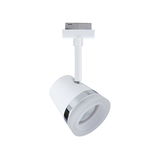 Moderner weißer LED-Spot mit Chromring für Schienensysteme, energiesparende Innenbeleuchtung