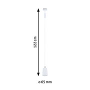 White pendant light cable 122 cm long with 65 mm diameter for LED lighting fixtures